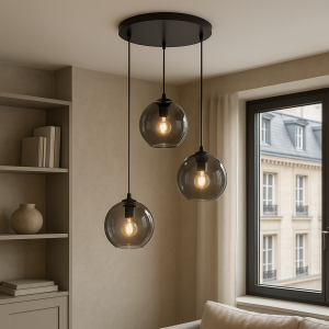 Design pendler lampe grå, Giada