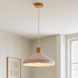 Rustik pendler lampe lyserød, Freddie