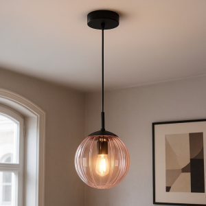 Retro pendler lampe lyserød, Rifka