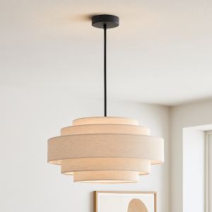 Modern pendler lampe beige, Timmy