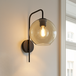 Design væglampe rav, Giada, med brytare