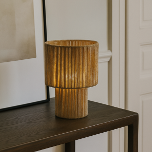 Rustik bordlampe brun, Sanny, med brytare
