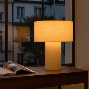 Modern bordlampe beige, Timmy, med brytare