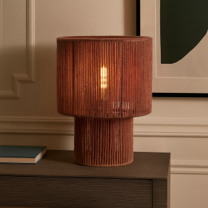 Rustik bordlampe rød, Sanny, med brytare