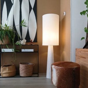 Modern gulv lampe beige, Timmy, med brytare