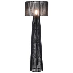 Rustik gulv lampe sort, Sanny, med brytare