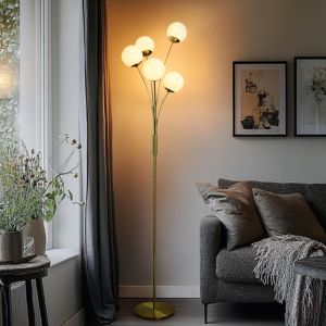 Design gulv lampe messing, Stacy, med brytare
