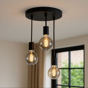 Aluminium loftlampe sort, Swen