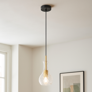 Design pendler lampe gennemsigtig, Danny