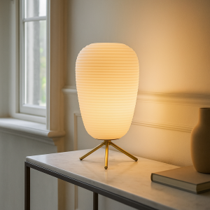 Modern bordlampe hvid, Davide, med brytare