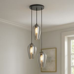 Design pendler lampe grå, Andy