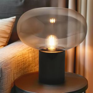 Marmor bordlampe grå, Alan, med brytare