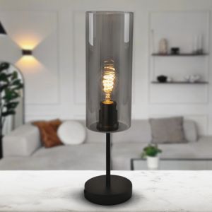 Modern bordlampe grå, Gaya, med brytare