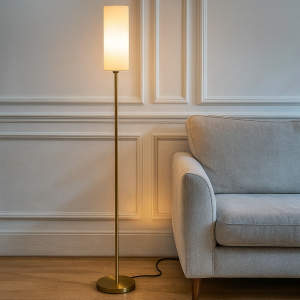 Modern gulv lampe hvid, Gaya, med brytare
