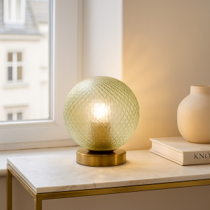 Retro bordlampe grøn, Johnson, med brytare