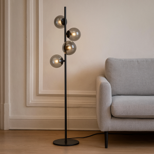 Design gulv lampe grå, Remo, med brytare