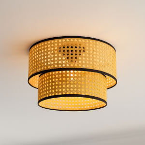 Rattan loftlampe brun, Kirsten