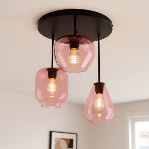 Modern loftlampe lyserød, Caia