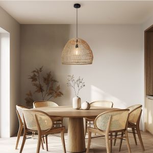 Rattan pendler lampe brun, Rosa