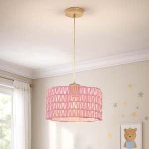 Papir pendler lampe lyserød, Mickey