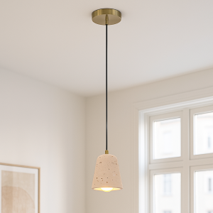 Marmor pendler lampe beige, Claes