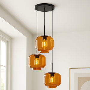 Retro pendler lampe brun, Anniek