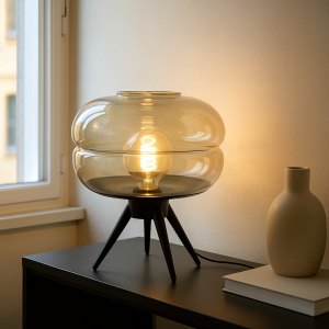 Retro bordlampe rav, Sean, med brytare