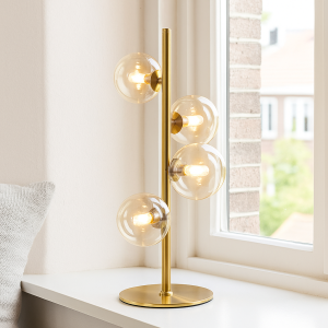 Design bordlampe gennemsigtig, Remo, med brytare