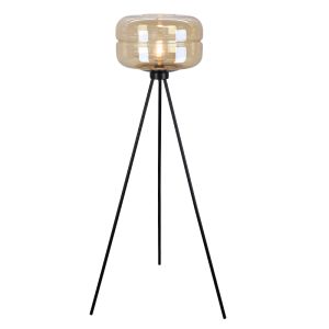 Retro gulv lampe rav, Sean, med brytare