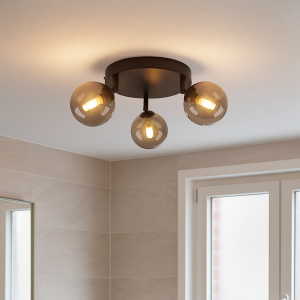 Modern loftlampe badeværelse sort, Amer, IP44