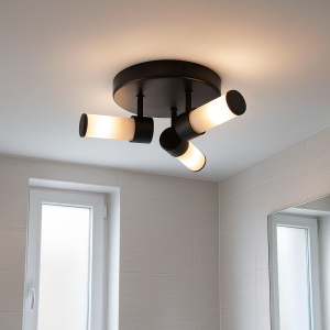 Modern loftlampe badeværelse sort, Callum, IP44