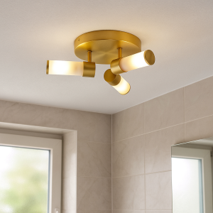 Modern loftlampe badeværelse guld, Callum, IP44