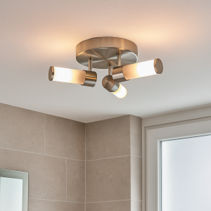 Modern loftlampe badeværelse nikkel, Callum, IP44