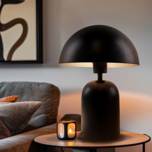 Modern bordlampe sort, Isha, med brytare