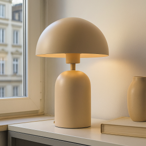 Modern bordlampe lyserød, Isha, med brytare
