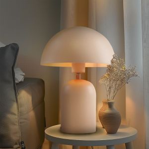 Modern bordlampe lyserød, Isha, med brytare