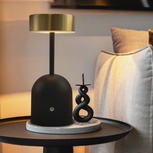 Modern bordlampe messing, Isabel, 3W, 3000K LED, med brytare