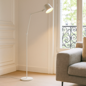 Modern gulv lampe hvid, Rinke, med brytare
