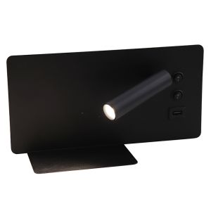Modern væglampe sort, Stanley, 10W, 4000K LED, med brytare