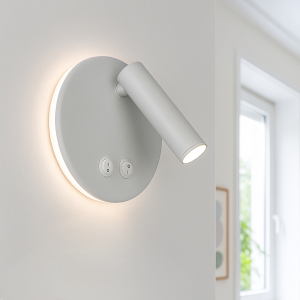 Modern væglampe hvid, Robbie, 10W, 4000K LED, med brytare