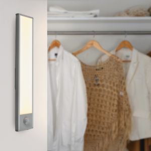Sølv lys til skab plast, Ilana, 1W, 3000K LED