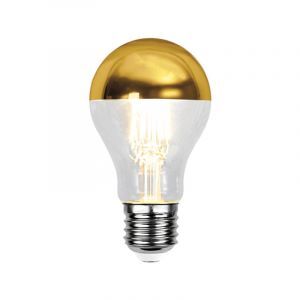 Dimmbare E27 topforspejlet pære Malik, guld, A60, 4,8W, 2700K, IP44