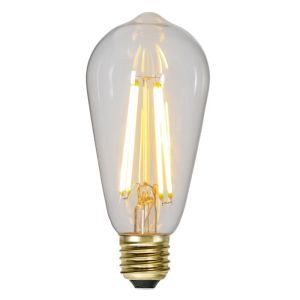 3-trins dæmpbar filament E27 ST64 Edison, 6,5w ekstra atmosfærisk hvid (2100k)