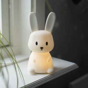 Plast natlampe hvid, Bunny, 0,5W, RGBW LED, med brytare