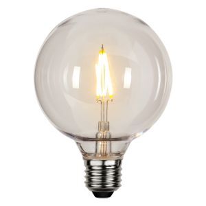 Plast G95 E27 lampe til udendørs brug, 2200K, gennemsigtig