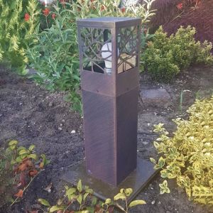 Rustik udendørslampe rustfarvet, Teske, IP44