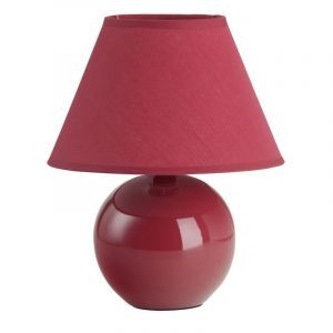 Keramik bordlampe rød, Pilar, med brytare