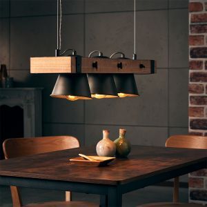 Træ pendler lampe brun, Audrey