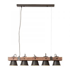 Træ pendler lampe brun, Audrey