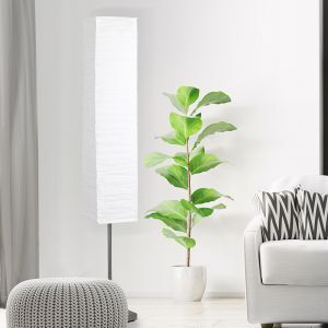 Papir gulv lampe hvid, Octavio, med brytare